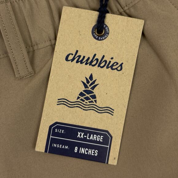 Chubbies Everywear Shorts Mens XXL Tan Tahoes 8” Inseam Performance Golf NWT - Picture 9 of 14